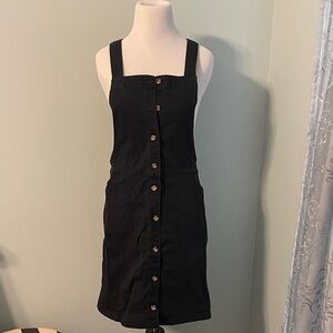 H&M Black Button-Front Mini Dress